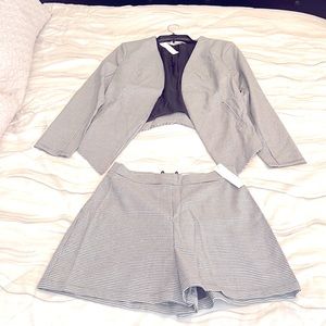 Lavender brown set of blazer and shorts size small